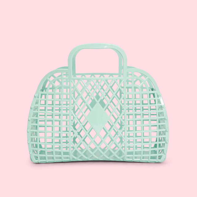 Mint Small Retro Basket Jelly Bag