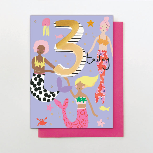 Age 3 Mermaid Card