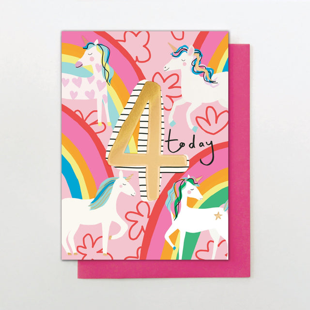 Age 4 Unicorn Card