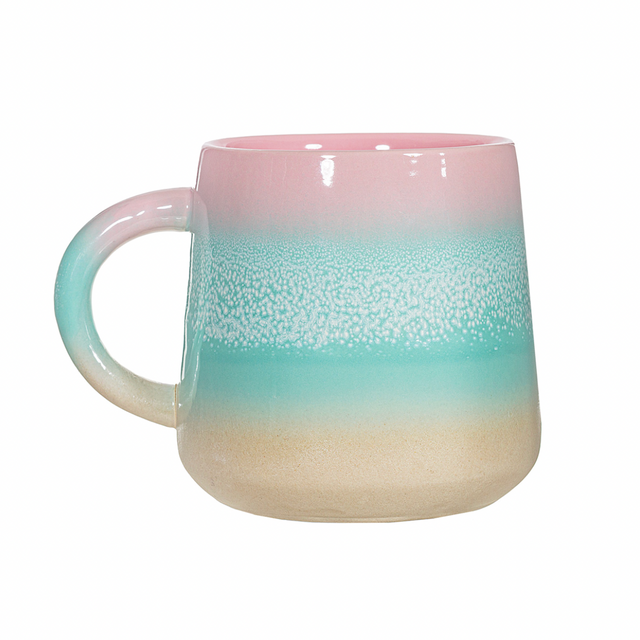 Pastel Pink & Green Mojave Glaze Mug