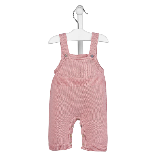 Pink Knit Long Leg Dungarees