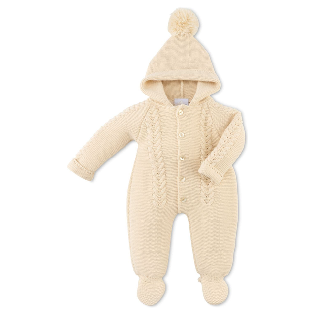 Taupe Cable Knit Pram Suit