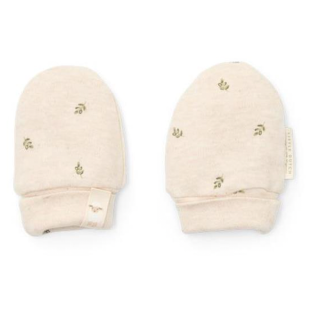 Neutral Green Leaves Mittens