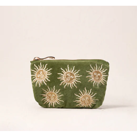 Sun Goddess Fern Green Velvet Coin Purse