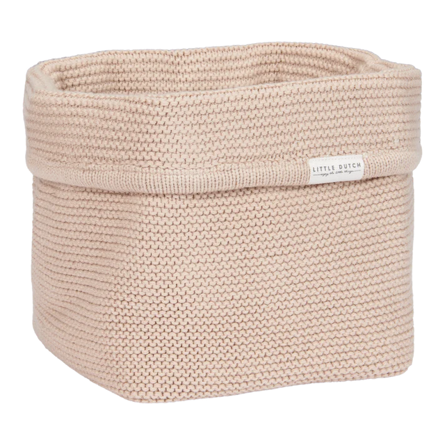 Small Knit Storage Basket: Beige