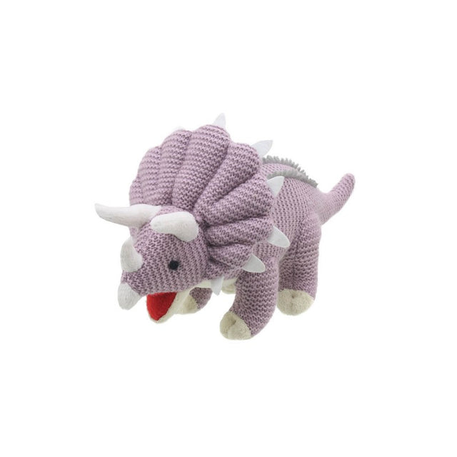 Knitted Small Lilac Triceratops Toy