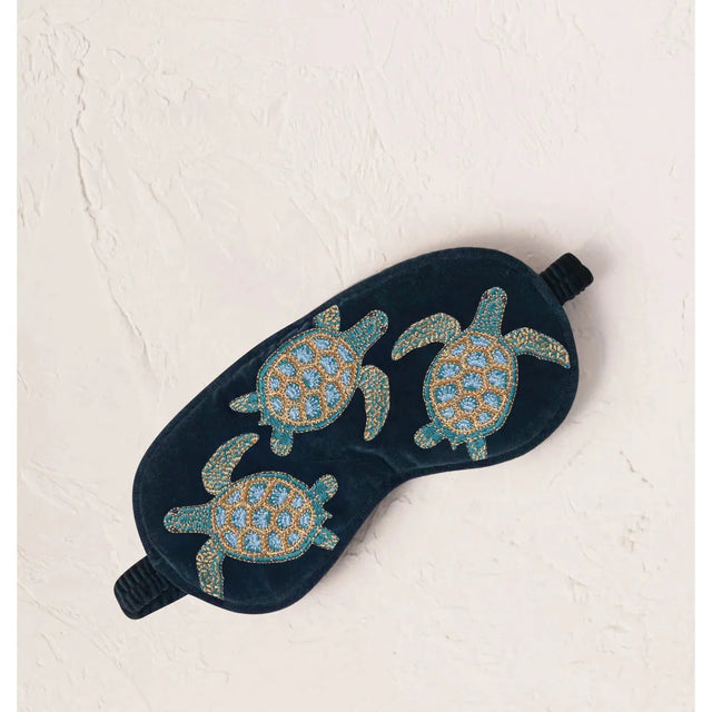 Marine Navy Velvet Eye Mask