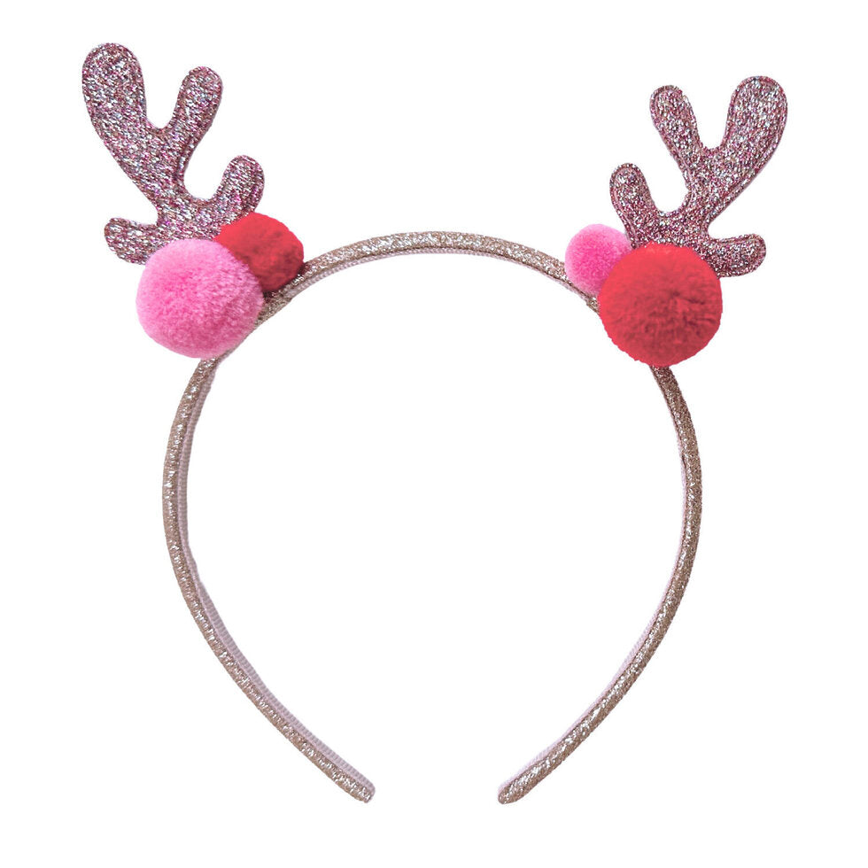 Jolly Glitter Reindeer Ears Headband