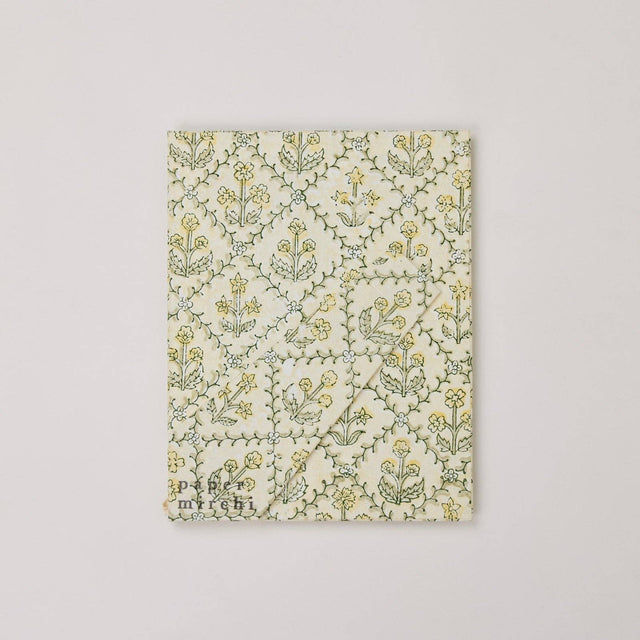 Floral Lattice Buttercream Block Printed Picture Frame (4x6)
