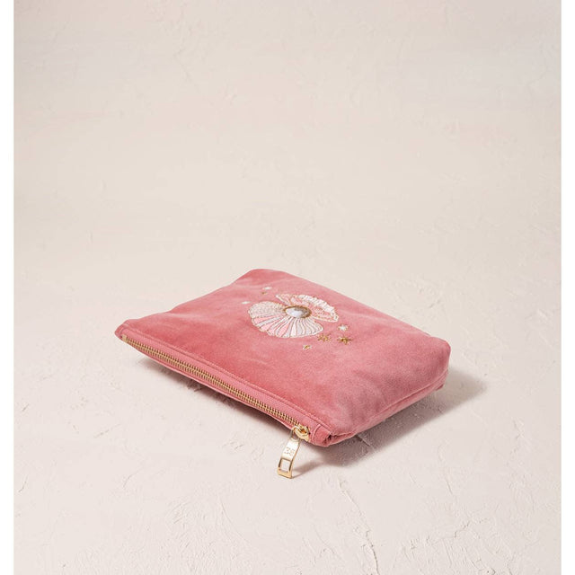 Pearl Shell Pink Velvet Mini Pouch