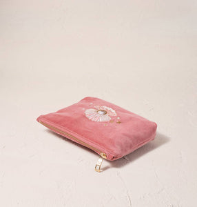 Pearl Shell Pink Velvet Mini Pouch