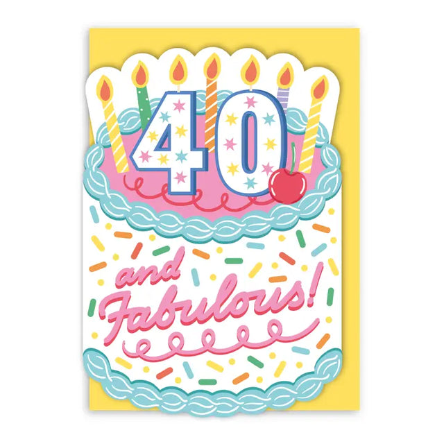 Age 40 Cake Card