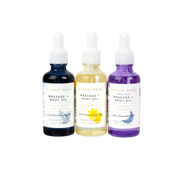 Sunday Rain Massage & Body Oil Trio