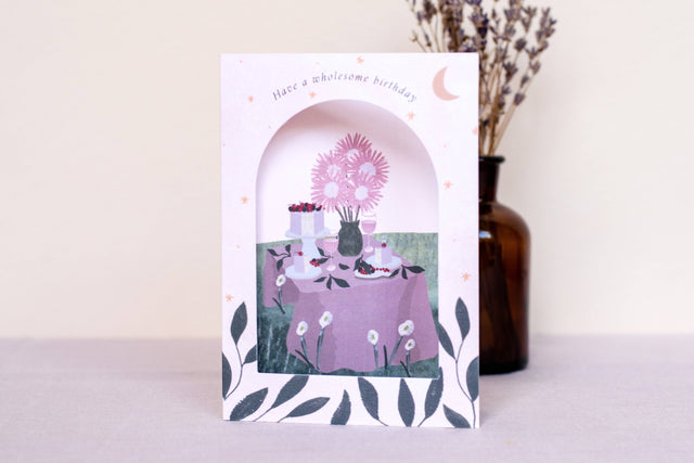 Wholesome Birthday Tablescape Arch Birthday Card