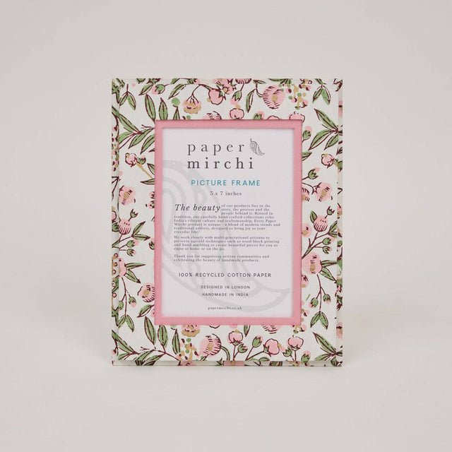 Song Birds Blush Block Printed Picture Frame (5x7)