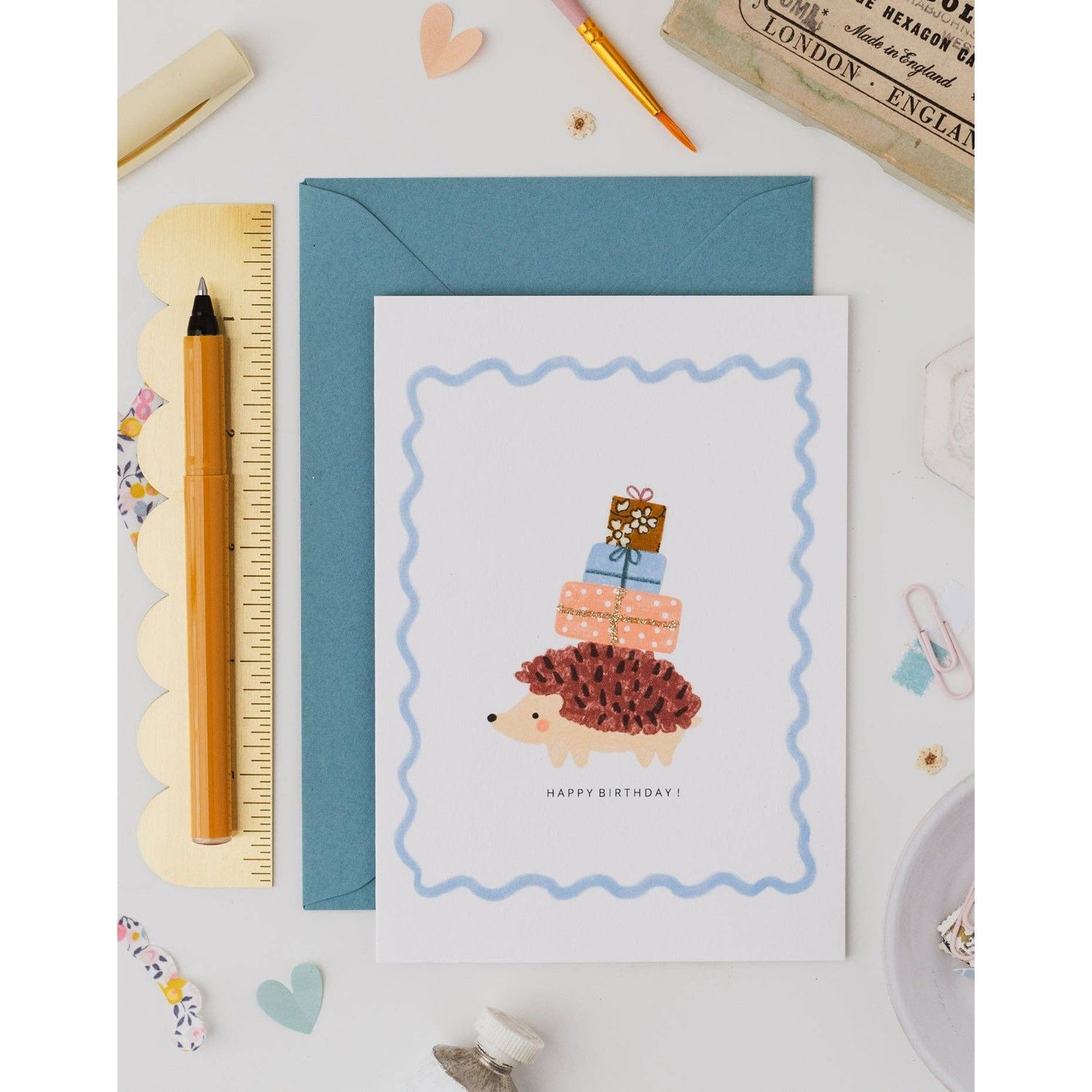 Liberty Hedgehog Birthday Card