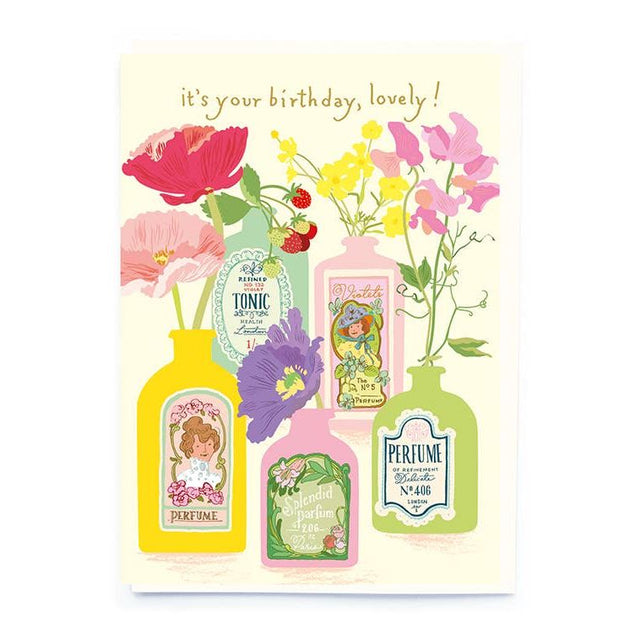 Perfume Bottles Birthday Card