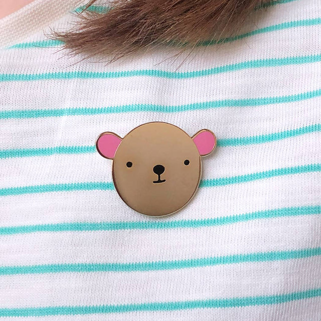 Pink Bear Hug Enamel Pin