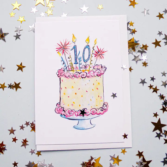 Age 10 Cake Card