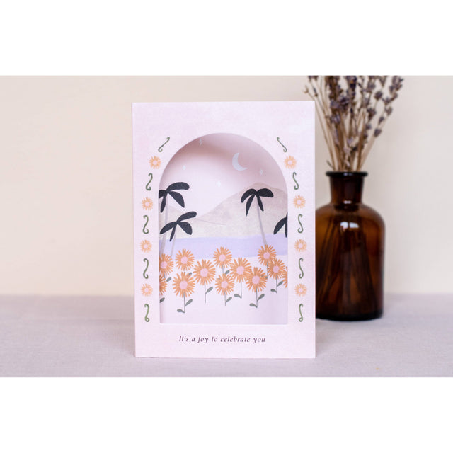 A Joy To Celebrate You Sunflower Arch Window Card