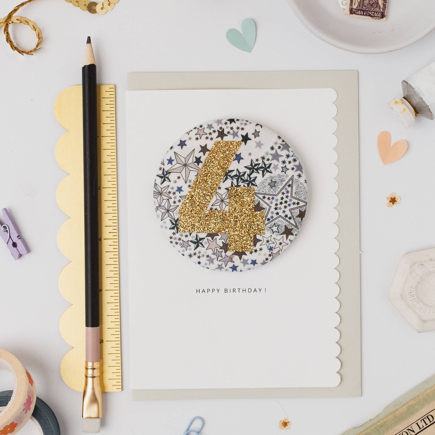 Age 4 Liberty Birthday Badge Adelajda's Wish Card