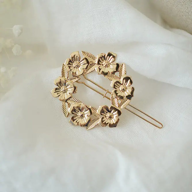 Gold Flower Crown Clip