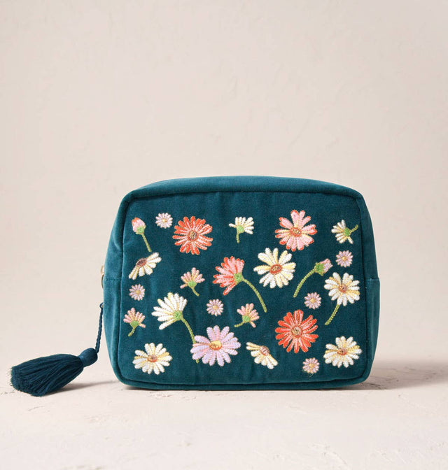 Wildflower Velvet Wash Bag