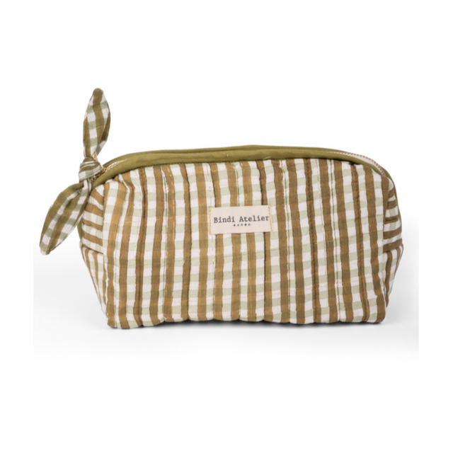 Tara Verveine Green Gingham Make Up Pouch