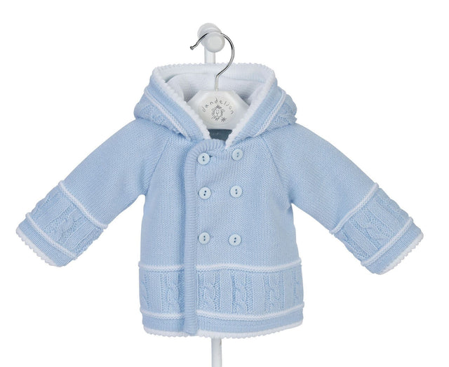 Blue Hood Knit Jacket