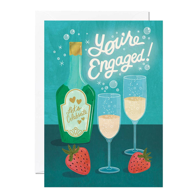 Champagne Engagement Card