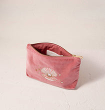 Load image into Gallery viewer, Pearl Shell Pink Velvet Mini Pouch