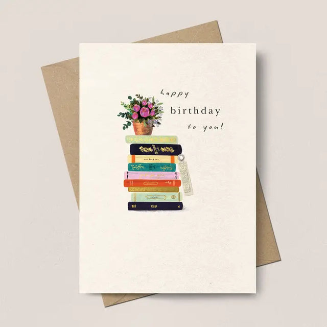 Bookstack Birthday Card