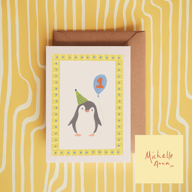 Age 1 Penguin Card