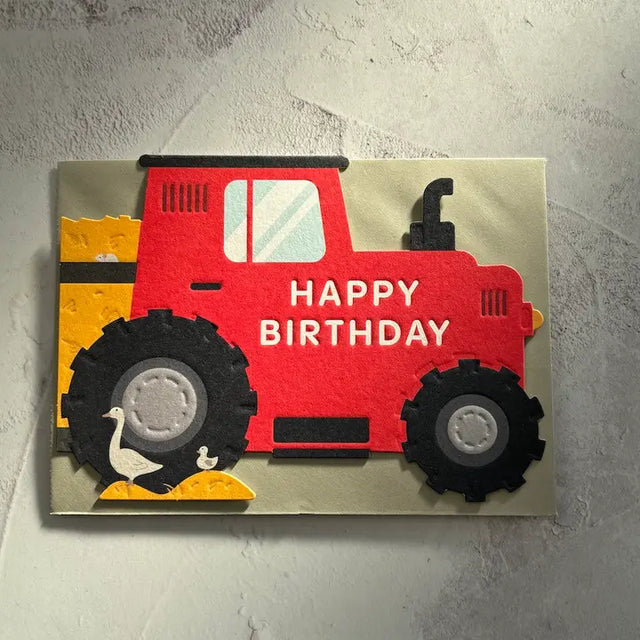Tractor Shaped Birthday Card