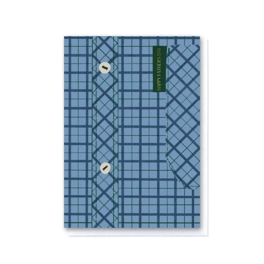 Father's Day Blue Check Shirt