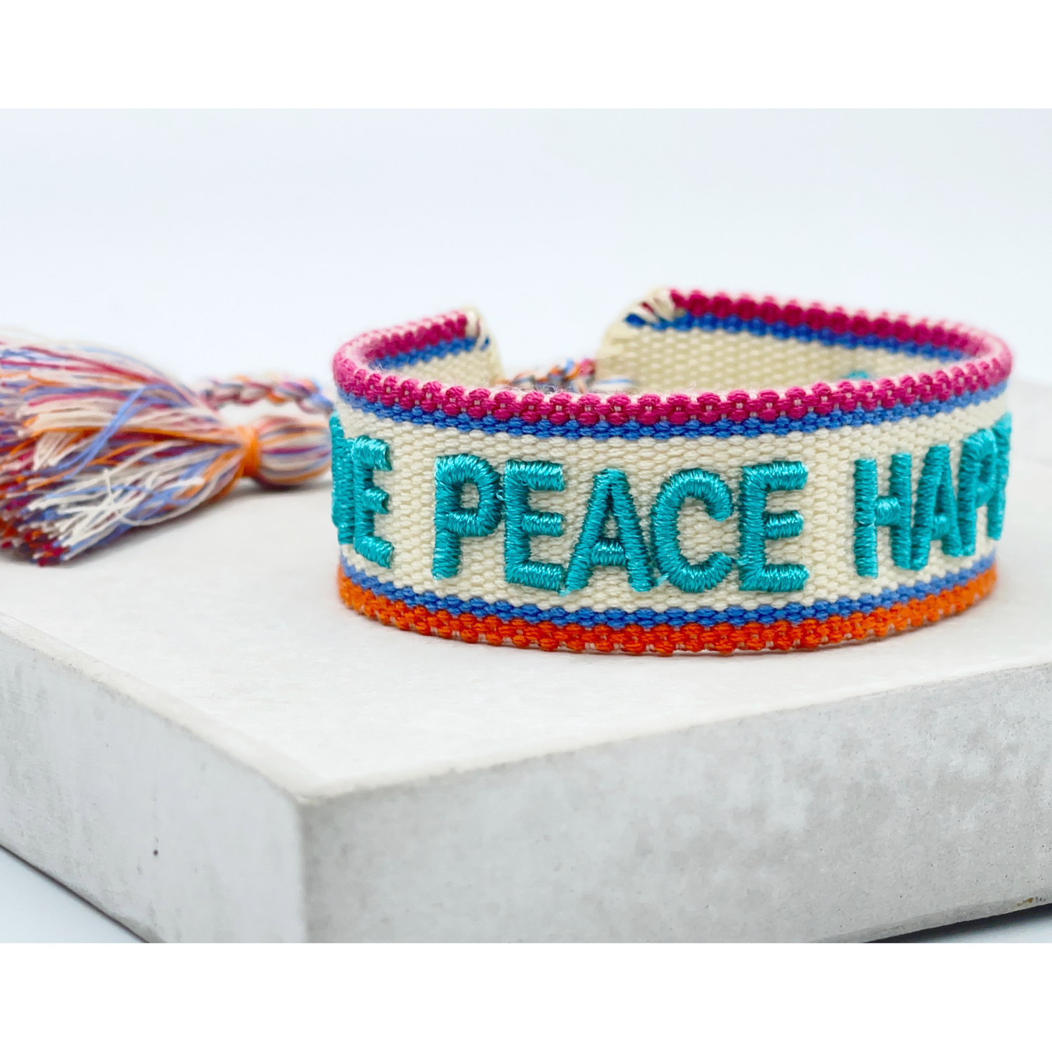 Love, Peace, Happiness Cuff Bracelet