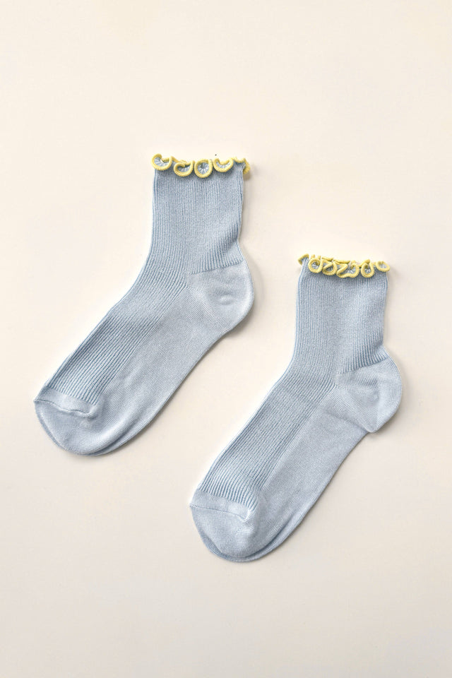 Ruffled Socks: Baby Blue &. Butter