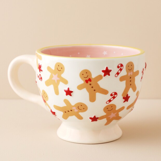 Ceramic Gingerbread Christmas Mug