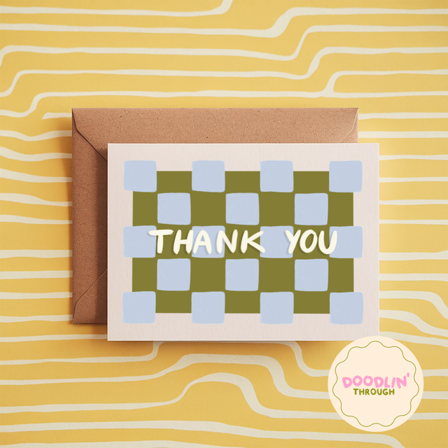 Thank You Chequerboard Card