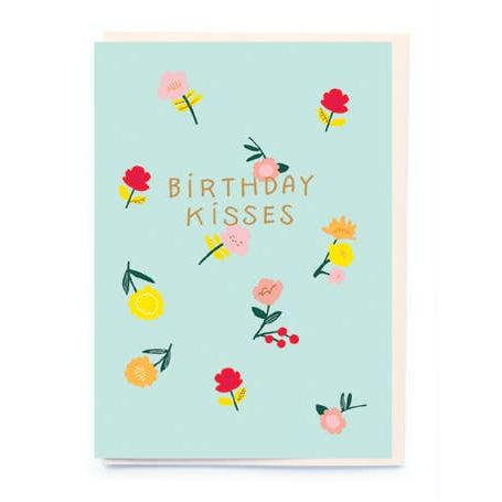 Birthday Kisses Floral Card
