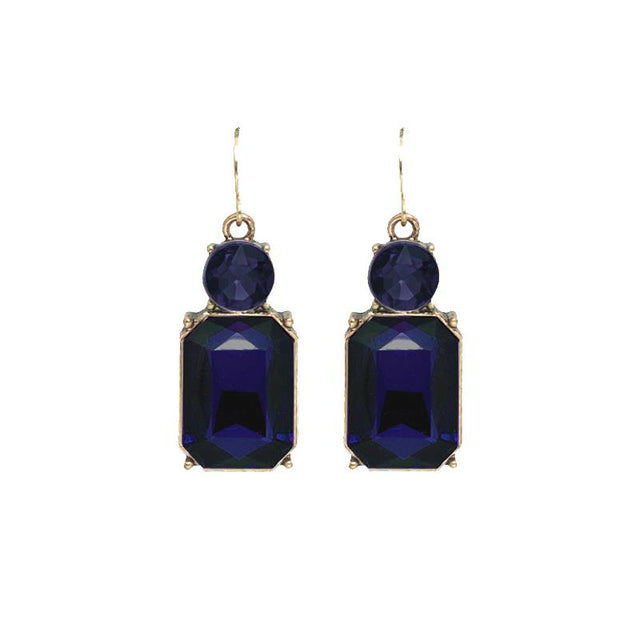Twin Gem Navy Earrings