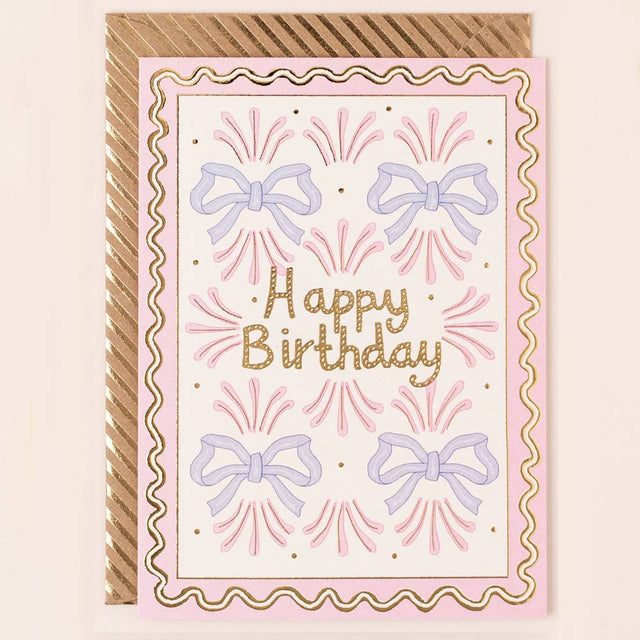 Pink Bows Birthday Card