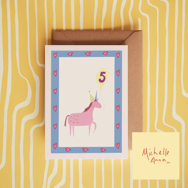 Age 5 Unicorn Card