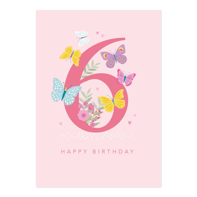 Age 6 Butterflies Card