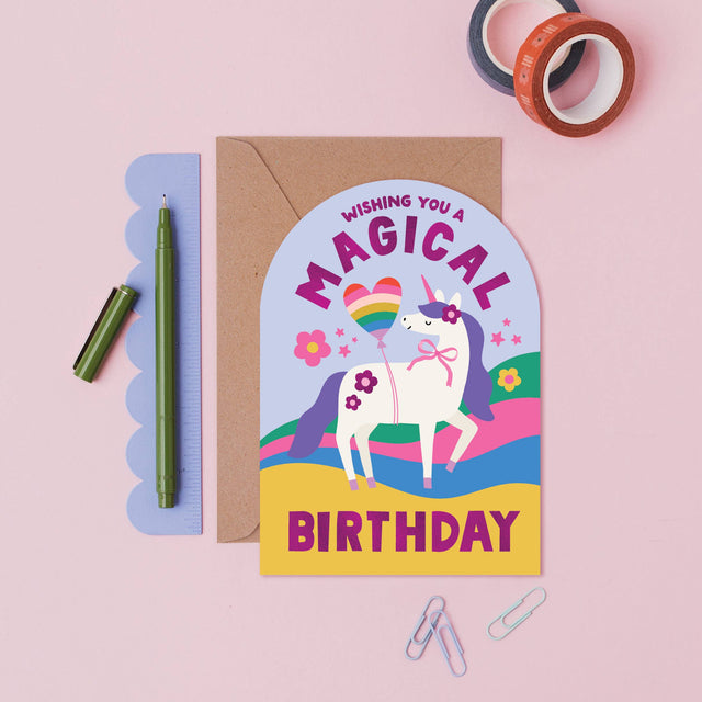 Rainbow Waves Birthday Card