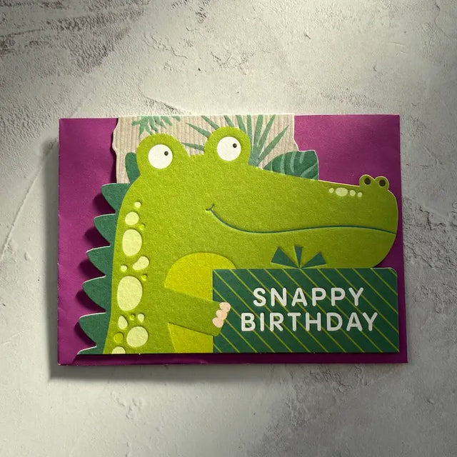 Crocodile Shaped Birthday Card
