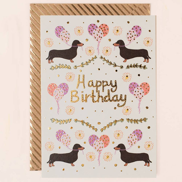 Sausage Dogs with Balloons Card