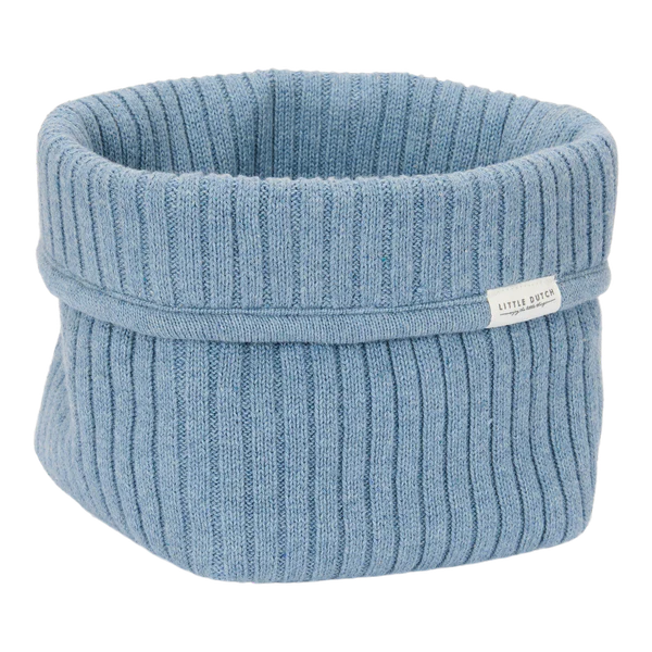 Small Knit Storage Basket: Pure Denim Blue