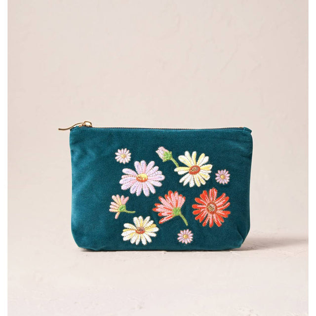 Wildflower Mini Pouch- Rich Blue