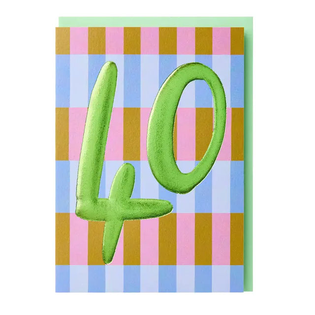 40th Modern Birthday Card
